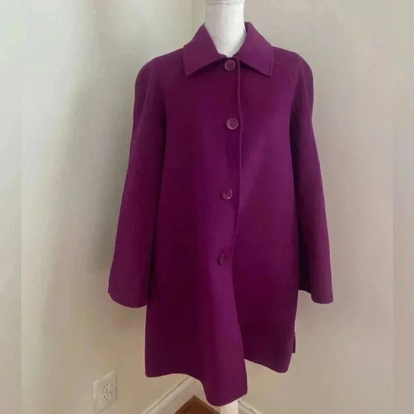 St. John Violet Wool and Cashmere Light Weight Jacket/ Cardigan Size Medium - Picture 8 of 8